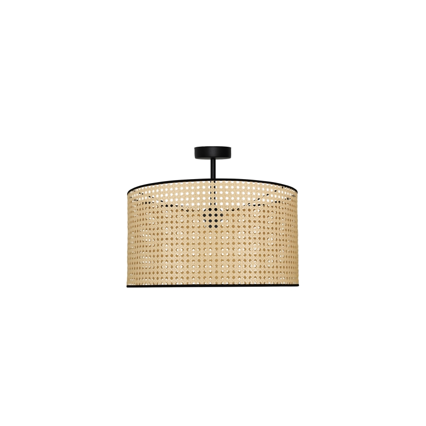 Duolla - Aufbauleuchte ROLLER RATTAN 1xE27/15W/230V d 45 cm beige/schwarz