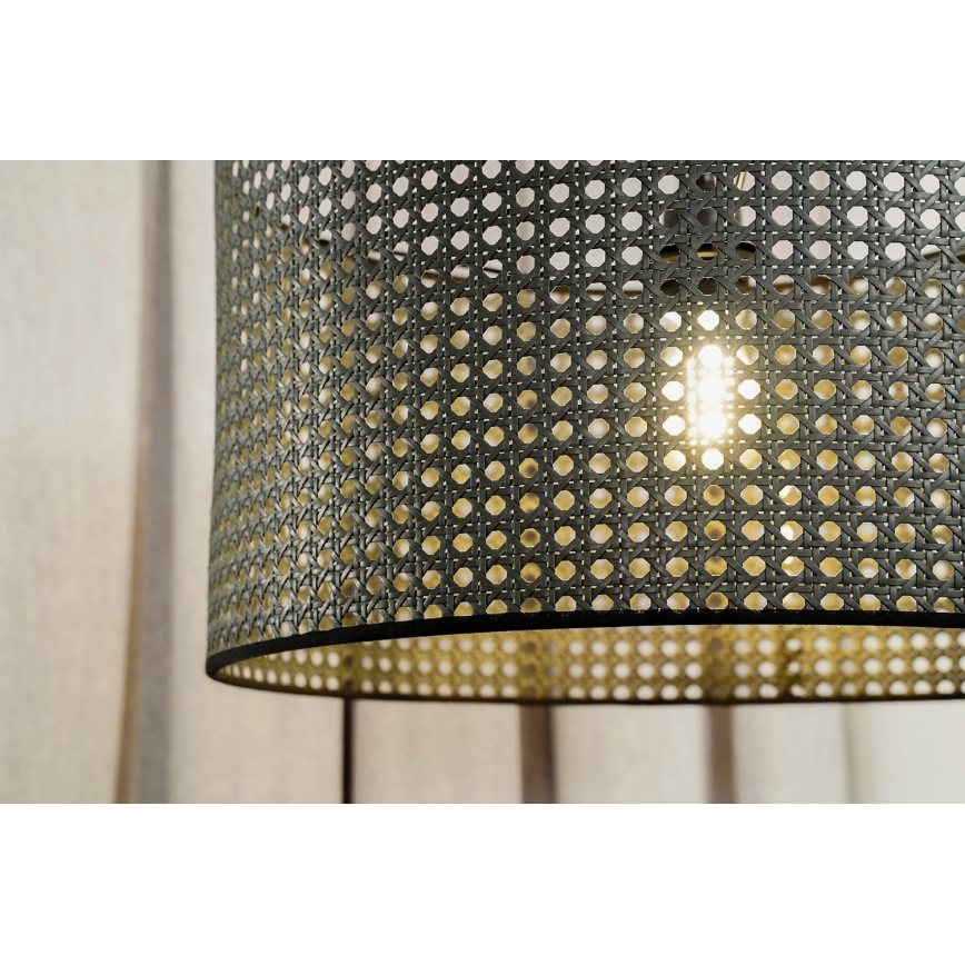 Duolla - Aufbauleuchte ROLLER RATTAN 1xE27/15W/230V d 45 cm schwarz