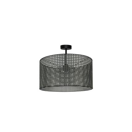 Duolla - Aufbauleuchte ROLLER RATTAN 1xE27/15W/230V d 45 cm schwarz