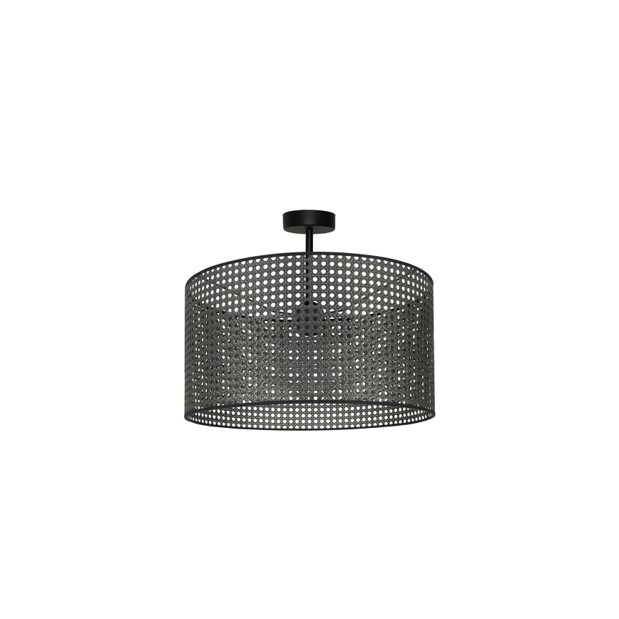 Duolla - Aufbauleuchte ROLLER RATTAN 1xE27/15W/230V d 45 cm schwarz