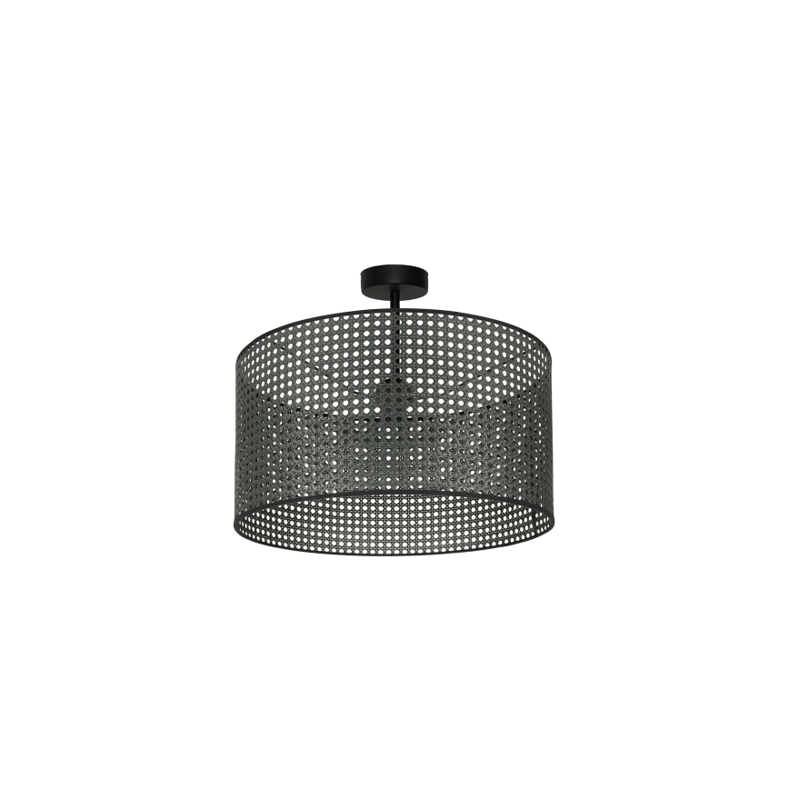 Duolla - Aufbauleuchte ROLLER RATTAN 1xE27/15W/230V d 45 cm schwarz