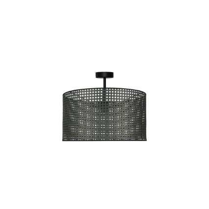 Duolla - Aufbauleuchte ROLLER RATTAN 1xE27/15W/230V d 45 cm schwarz