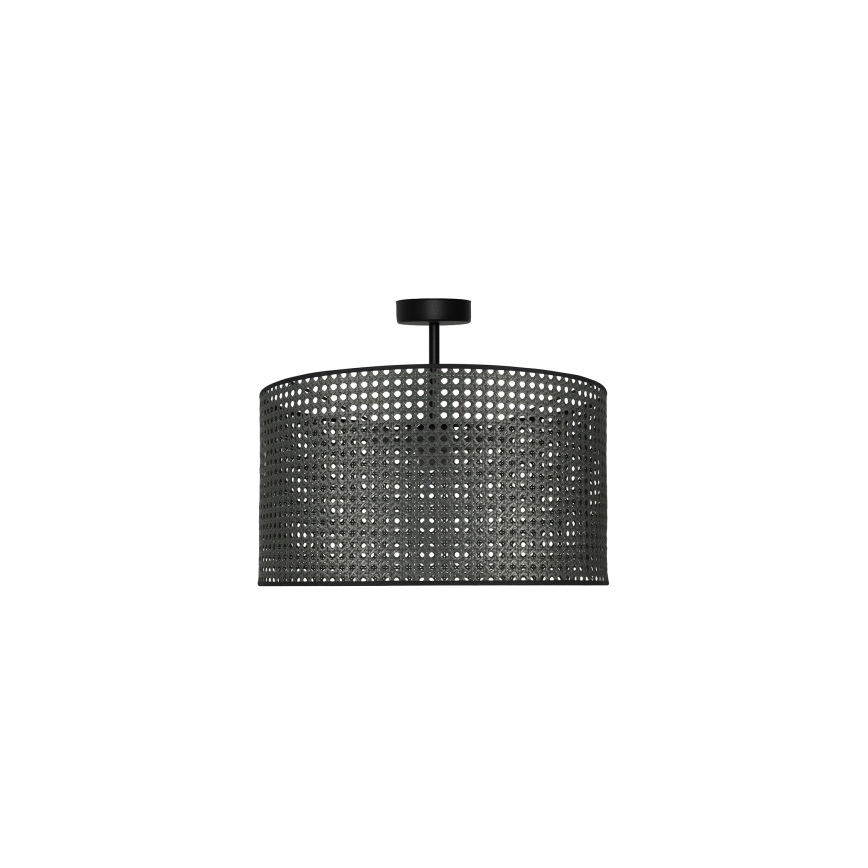 Duolla - Aufbauleuchte ROLLER RATTAN 1xE27/15W/230V d 45 cm schwarz