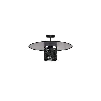 Duolla - Aufbauleuchte TOKYO RATTAN 1xE27/15W/230V d 50 cm schwarz/silbern