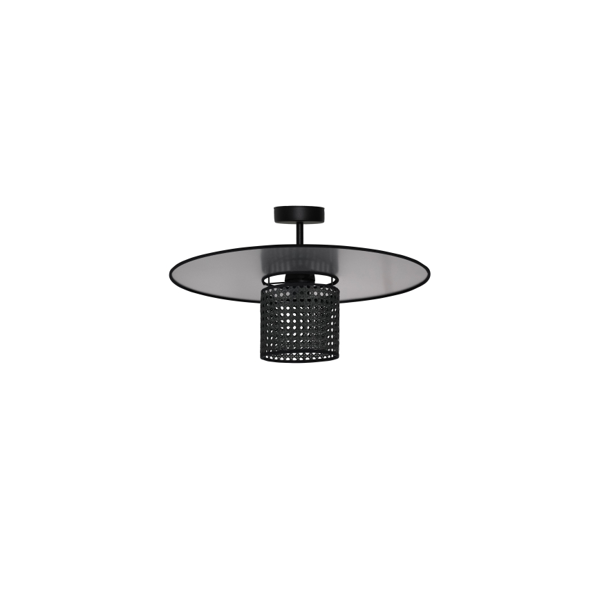 Duolla - Aufbauleuchte TOKYO RATTAN 1xE27/15W/230V d 50 cm schwarz/silbern
