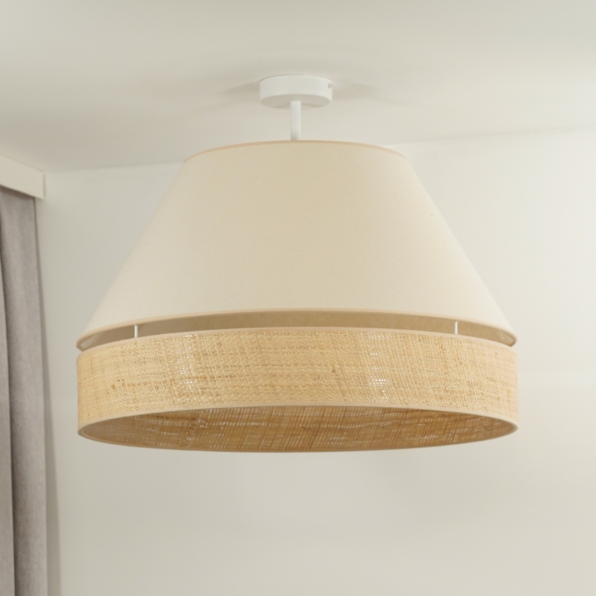 Duolla - Aufbauleuchte YUTE AVIGNON 1xE27/15W/230V d 60 cm cremefarben/beige