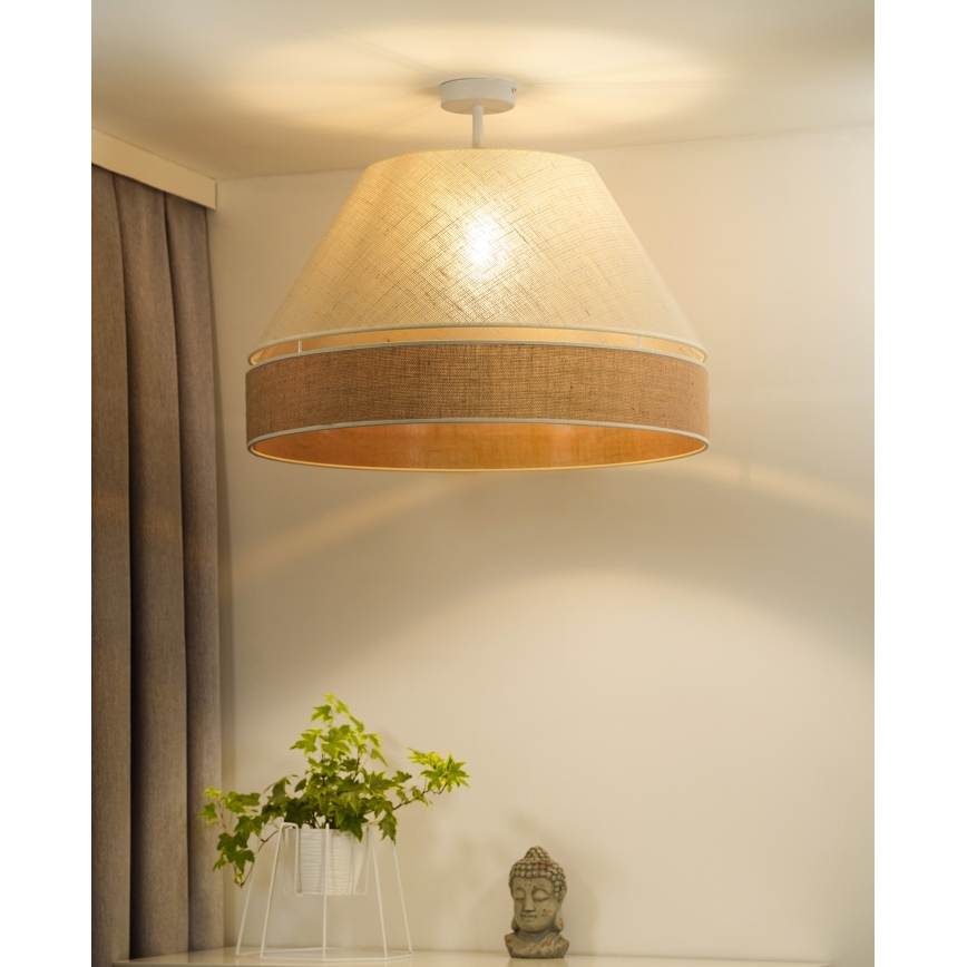 Duolla - Aufbauleuchte YUTE AVIGNON 1xE27/15W/230V d 60 cm grau/braun