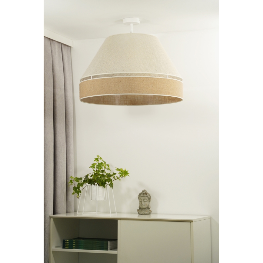 Duolla - Aufbauleuchte YUTE AVIGNON 1xE27/15W/230V d 60 cm grau/braun