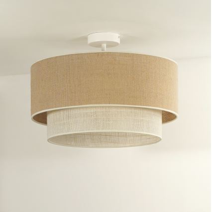 Duolla - Aufbauleuchte YUTE BOHO 1xE27/15W/230V d 45 cm braun/cremefarben