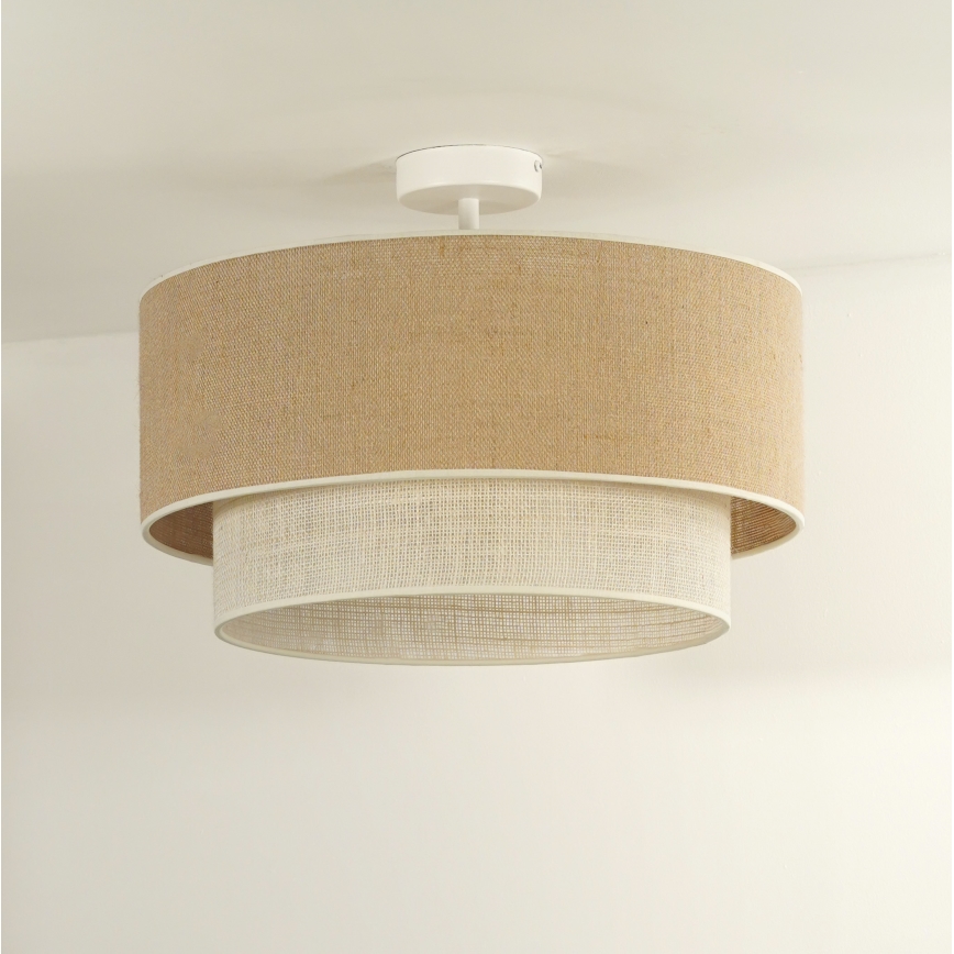 Duolla - Aufbauleuchte YUTE BOHO 1xE27/15W/230V d 45 cm braun/cremefarben