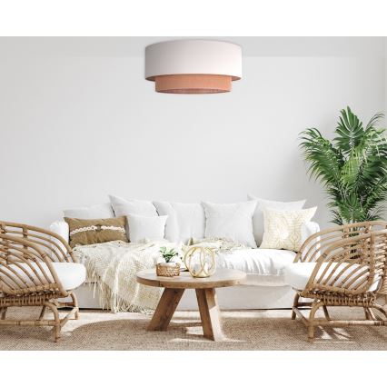 Duolla - Deckenleuchte BOHO 3xE27/15W/230V Ø 60 cm beige/braun