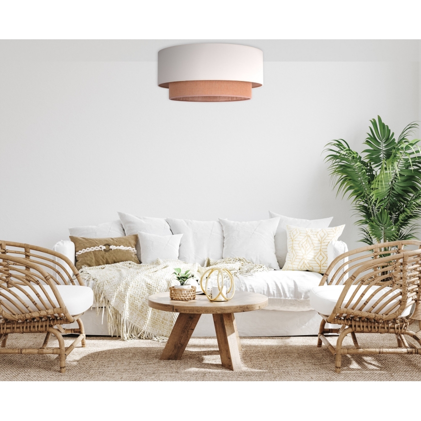 Duolla - Deckenleuchte BOHO 3xE27/15W/230V Ø 60 cm beige/braun