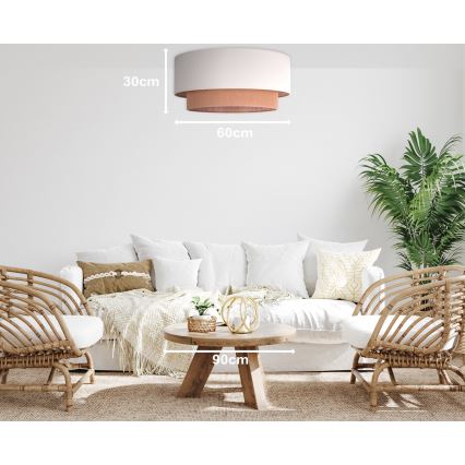 Duolla - Deckenleuchte BOHO 3xE27/15W/230V Ø 60 cm beige/braun