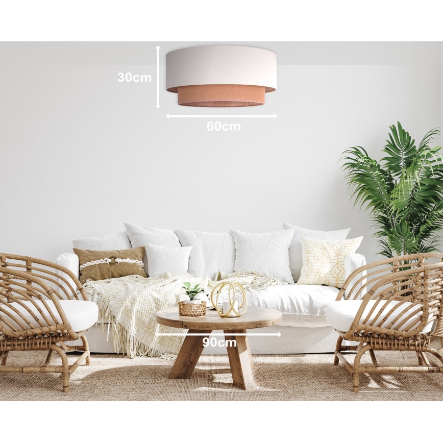 Duolla - Deckenleuchte BOHO 3xE27/15W/230V Ø 60 cm beige/braun