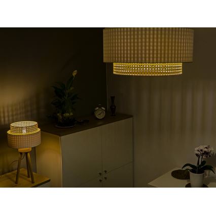 Duolla - Deckenleuchte BOHO 3xE27/15W/230V Ø 60 cm creme/Rattan