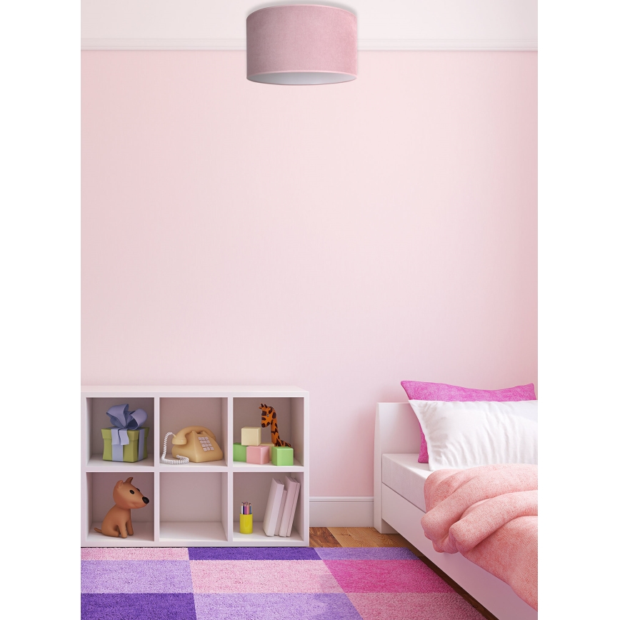 Duolla - Deckenleuchte BRISTOL 1xE27/15W/230V Ø 45 cm rosa/weiß