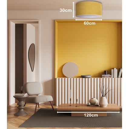Duolla - Deckenleuchte BRISTOL 3xE27/15W/230V Ø 60 cm gelb/weiß