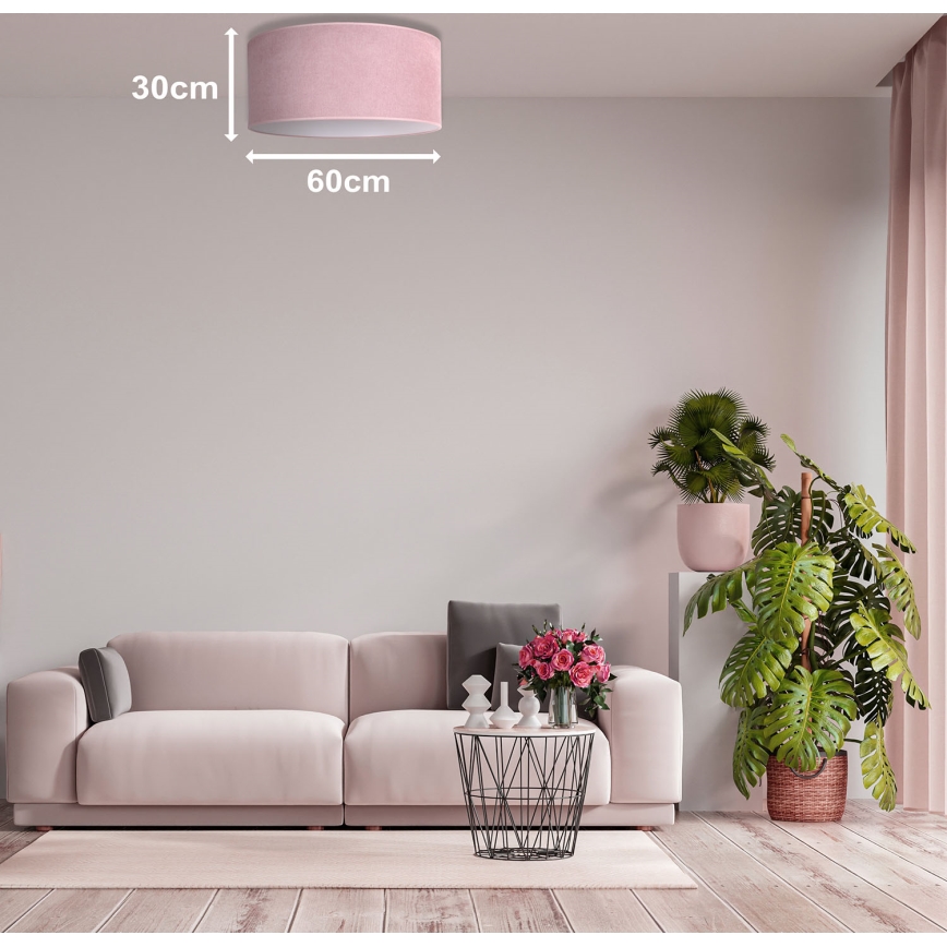 Duolla - Deckenleuchte BRISTOL 3xE27/15W/230V Ø 60 cm rosa/weiß