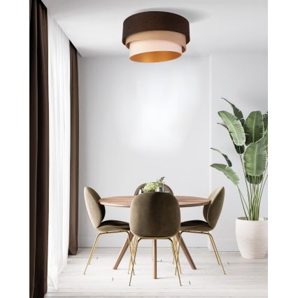 Duolla - Deckenleuchte DEVON 1xE27/40W/230V d 45 cm braun/beige