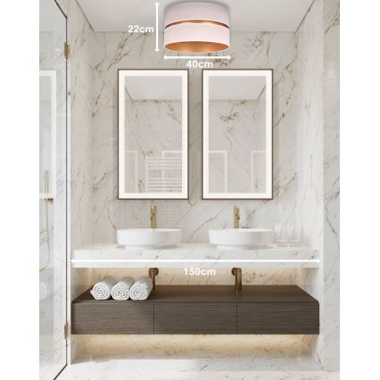 Duolla - Deckenleuchte DUO 1xE27/15W/230V d 40 cm beige/golden