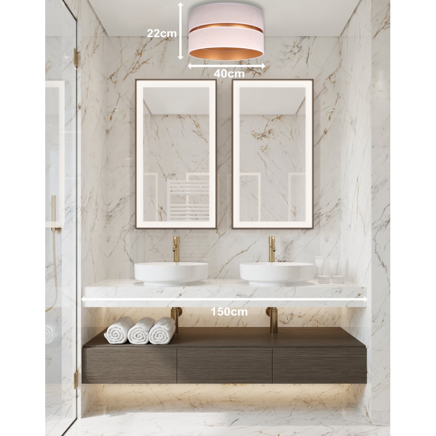 Duolla - Deckenleuchte DUO 1xE27/15W/230V d 40 cm beige/golden