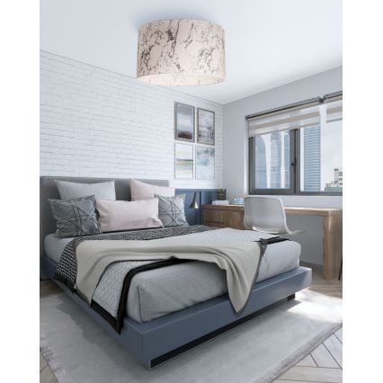 Duolla - Deckenleuchte MARBLE 1xE27/40W/230V d 45 cm weiß/grau