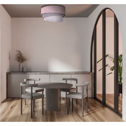 Duolla - Deckenleuchte TRIO 1xE27/15W/230V Ø 45 cm rosa/grau/weiß