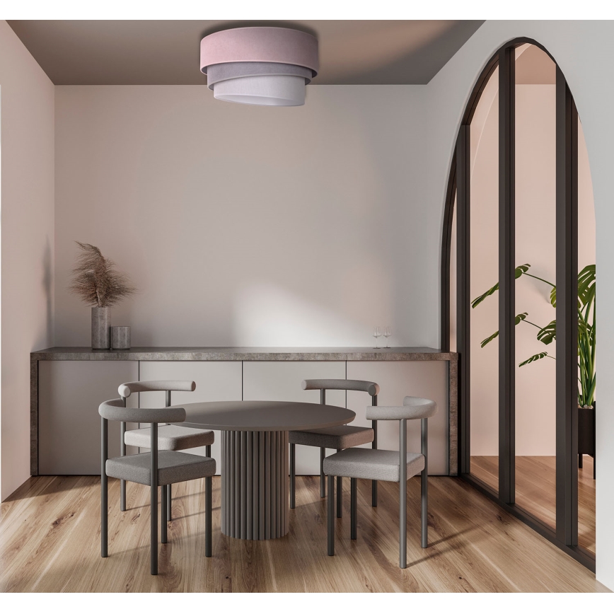 Duolla - Deckenleuchte TRIO 1xE27/15W/230V Ø 45 cm rosa/grau/weiß
