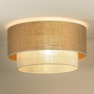 Duolla - Deckenleuchte YUTE BOHO 3xE27/15W/230V d 60 cm braun/cremefarben