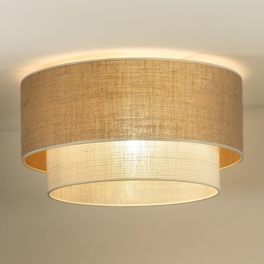 Duolla - Deckenleuchte YUTE BOHO 3xE27/15W/230V d 60 cm braun/cremefarben