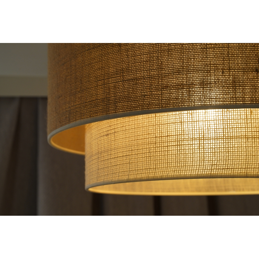 Duolla - Deckenleuchte YUTE BOHO 3xE27/15W/230V d 60 cm braun/cremefarben
