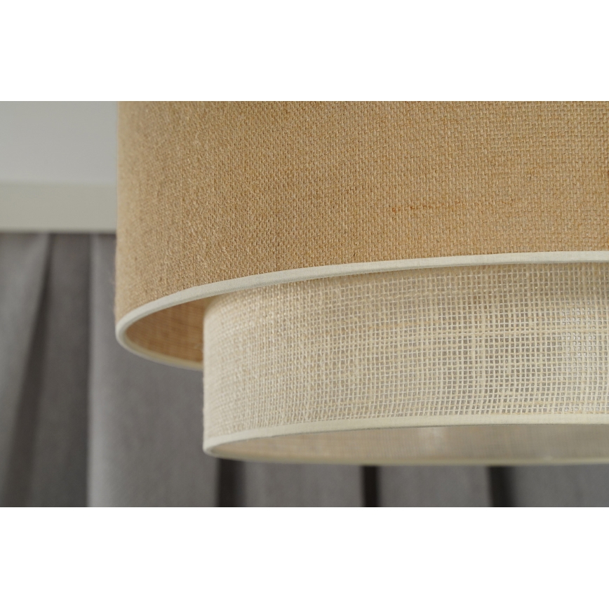 Duolla - Deckenleuchte YUTE BOHO 3xE27/15W/230V d 60 cm braun/cremefarben