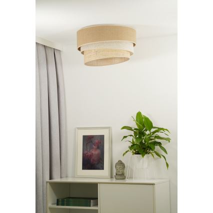 Duolla - Deckenleuchte YUTE TRIO 3xE27/15W/230V d 60 cm braun/grau/beige