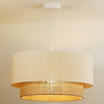 Duolla - Hängeleuchte an Kabel BOHO 1xE27/40W/230V Ø 45 cm creme/braun