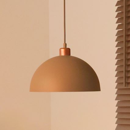 Duolla - Hängeleuchte an Kabel IRONLINE 1xE27/15W/230V Ø 27 cm beige/kupferfarben