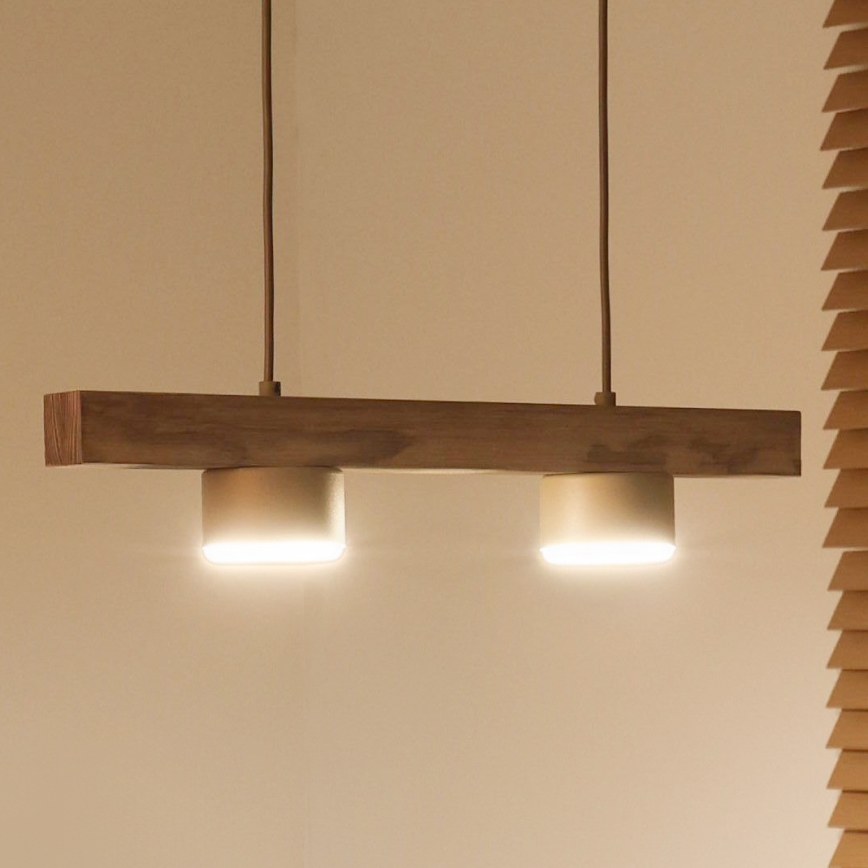 Duolla - Hängeleuchte an Kabel IRONLINE 2xGX53/3W/230V Kiefer Eiche/beige