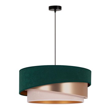 Duolla - Hängeleuchte an Kabel KOBO 1xE27/15W/230V Ø 45 cm grün/rosegold/creme