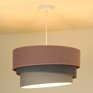 Duolla - Hängeleuchte an Kabel TRIO 1xE27/15W/230V Ø 45 cm rosa/grau/weiß