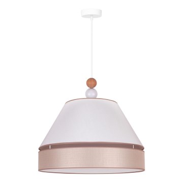 Duolla - Hängeleuchte an Schnur AVIGNON 1xE27/15W/230V d 50 cm weiß/beige