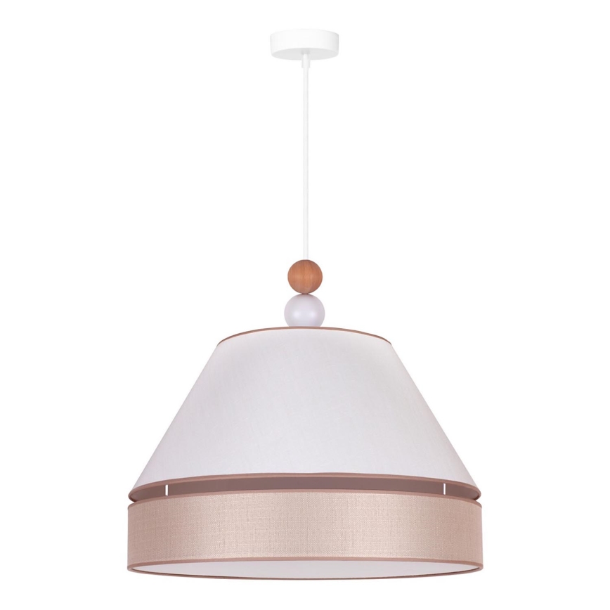 Duolla - Hängeleuchte an Schnur AVIGNON 1xE27/15W/230V d 50 cm weiß/beige