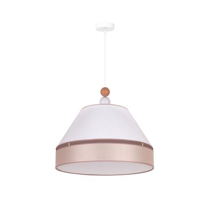 Duolla - Hängeleuchte an Schnur AVIGNON 1xE27/15W/230V d 50 cm weiß/beige