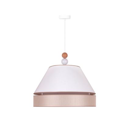 Duolla - Hängeleuchte an Schnur AVIGNON 1xE27/15W/230V d 50 cm weiß/beige