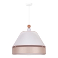 Duolla - Hängeleuchte an Schnur AVIGNON 1xE27/15W/230V d 60 cm weiß/beige