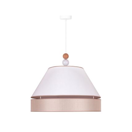 Duolla - Hängeleuchte an Schnur AVIGNON 1xE27/15W/230V d 60 cm weiß/beige