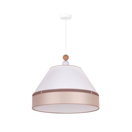 Duolla - Hängeleuchte an Schnur AVIGNON 1xE27/15W/230V d 60 cm weiß/beige