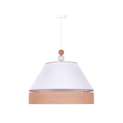 Duolla - Hängeleuchte an Schnur AVIGNON 1xE27/15W/230V d 60 cm weiß/braun