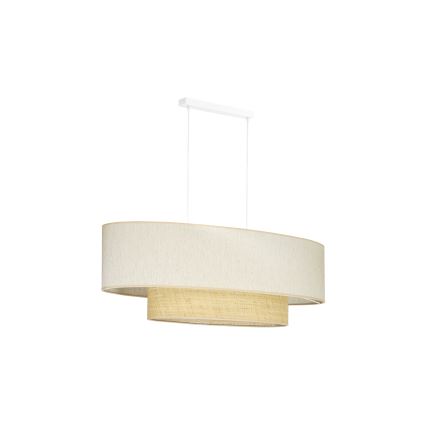 Duolla - Hängeleuchte an Schnur DOUBLE OVAL NATURE 2xE27/15W/230V cremefarben/beige