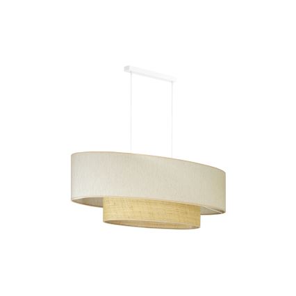 Duolla - Hängeleuchte an Schnur DOUBLE OVAL NATURE 2xE27/15W/230V cremefarben/beige