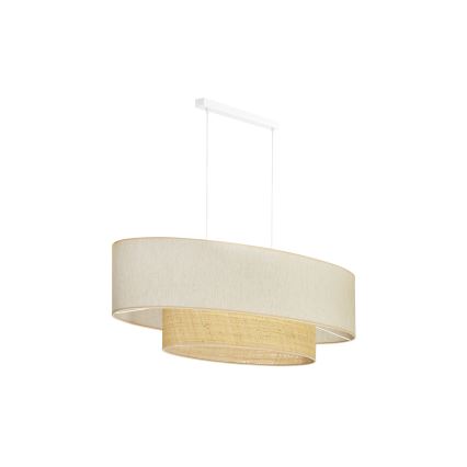 Duolla - Hängeleuchte an Schnur DOUBLE OVAL NATURE 2xE27/15W/230V cremefarben/beige