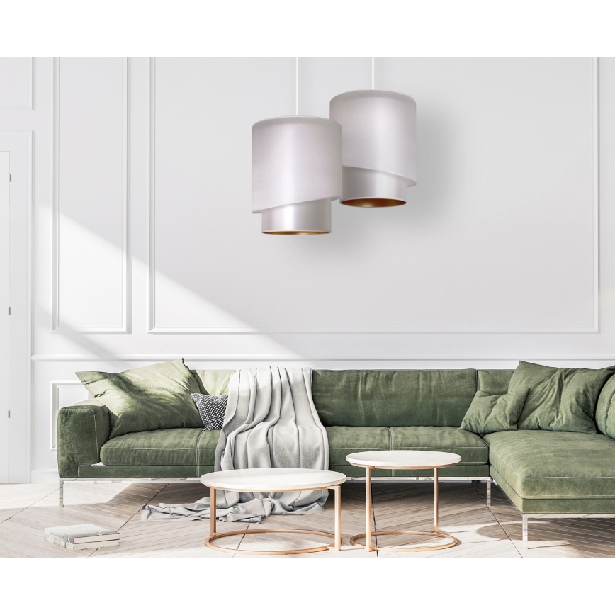 Duolla - Hängeleuchte an Schnur PARIS 1xE27/15W/230V d 40 cm silbern/golden